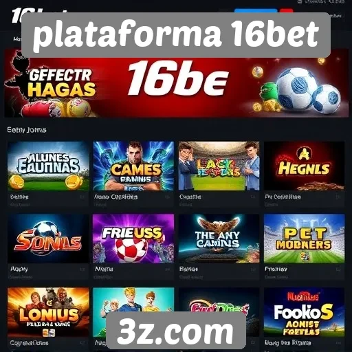 Diversidade de jogos disponíveis na plataforma 16bet